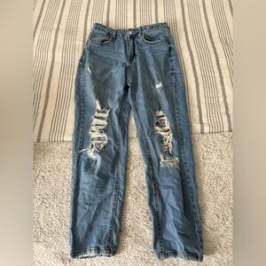 Women’s Distressed Blue Denim Jeans